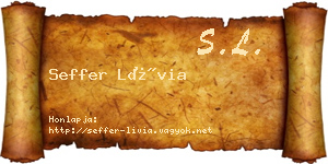 Seffer Lívia névjegykártya